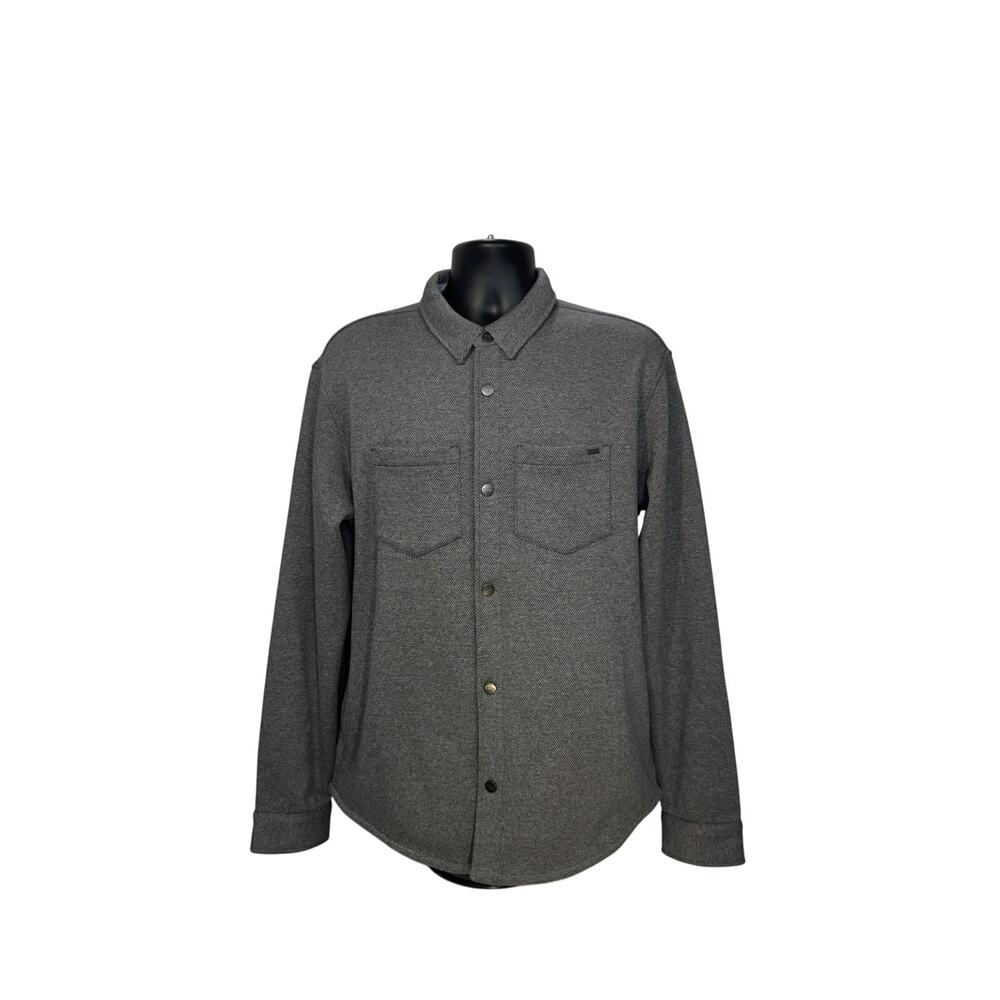Vuori Del Mar Fleece Shirt Jacket Men's Medium Grey Shacket Gorpcore Overshirt - Picture 2 of 16